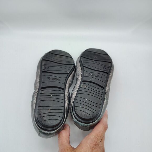 Vionic Women's Leather Ballet Flat Orthaheel Comfortable Pewter Size 7 - Picture 9 of 9